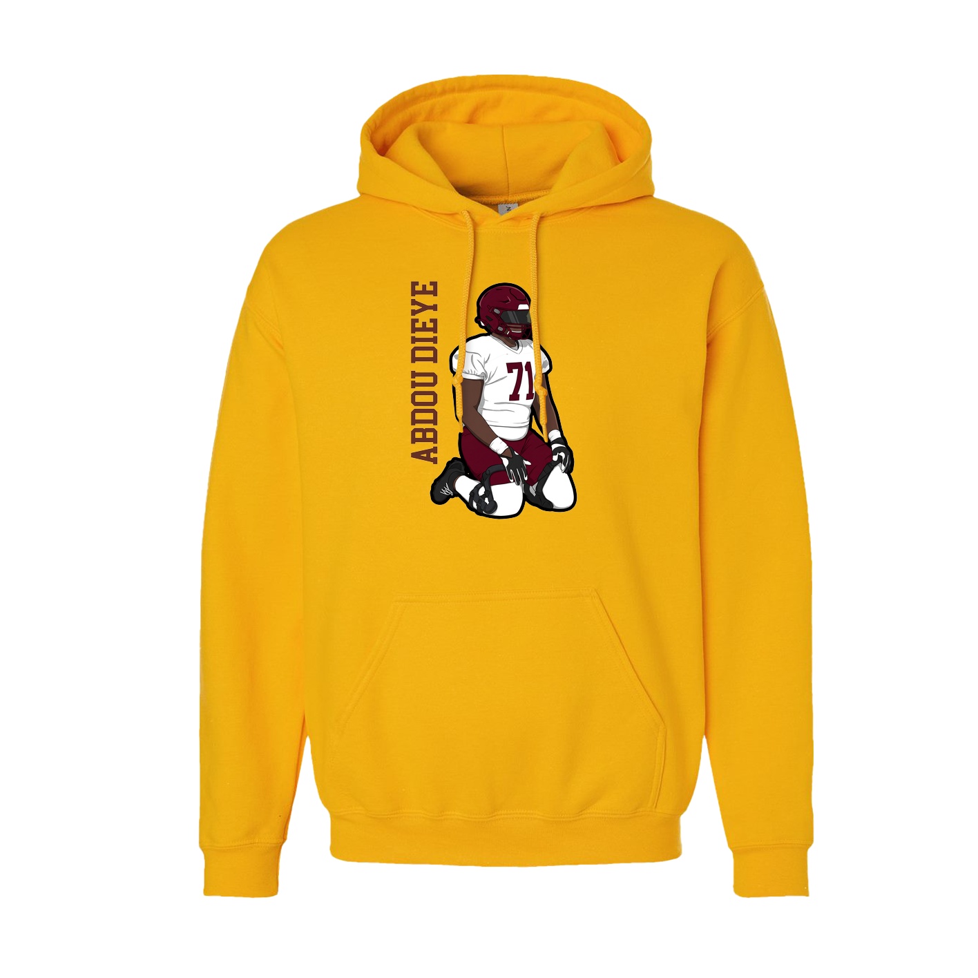 Youth Hoodie — Name Vertical in Gold