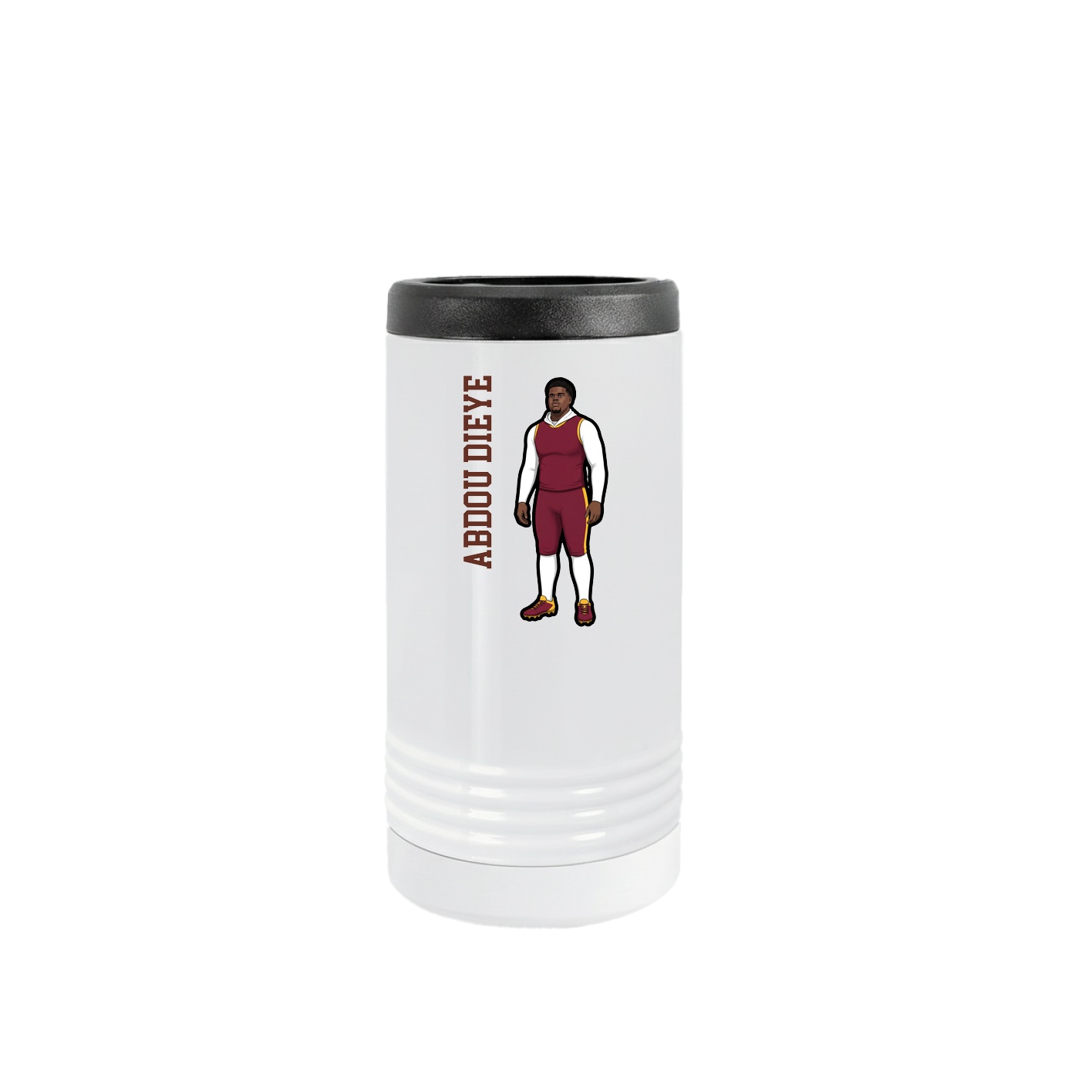 Slim Beverage Holder — Name Vertical in White