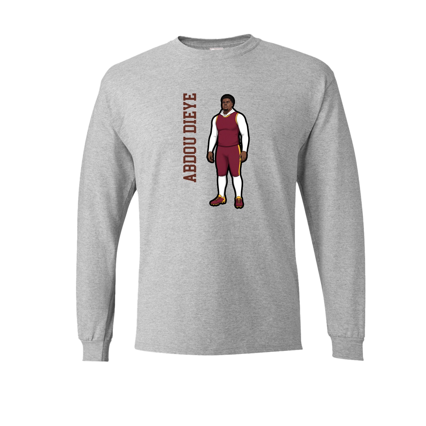 Long Sleeve Tee — Name Vertical in Grey