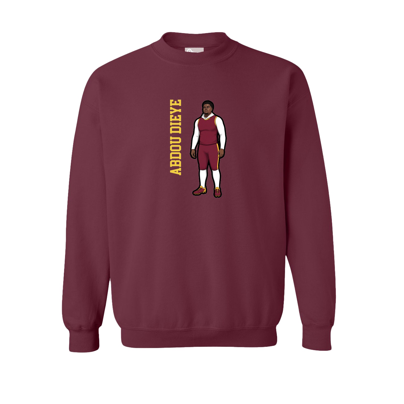 Fleece Crew — Name Vertical in Maroon