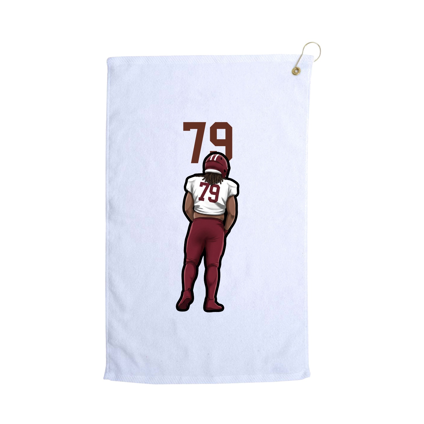 Golf Towel — Number Top in White