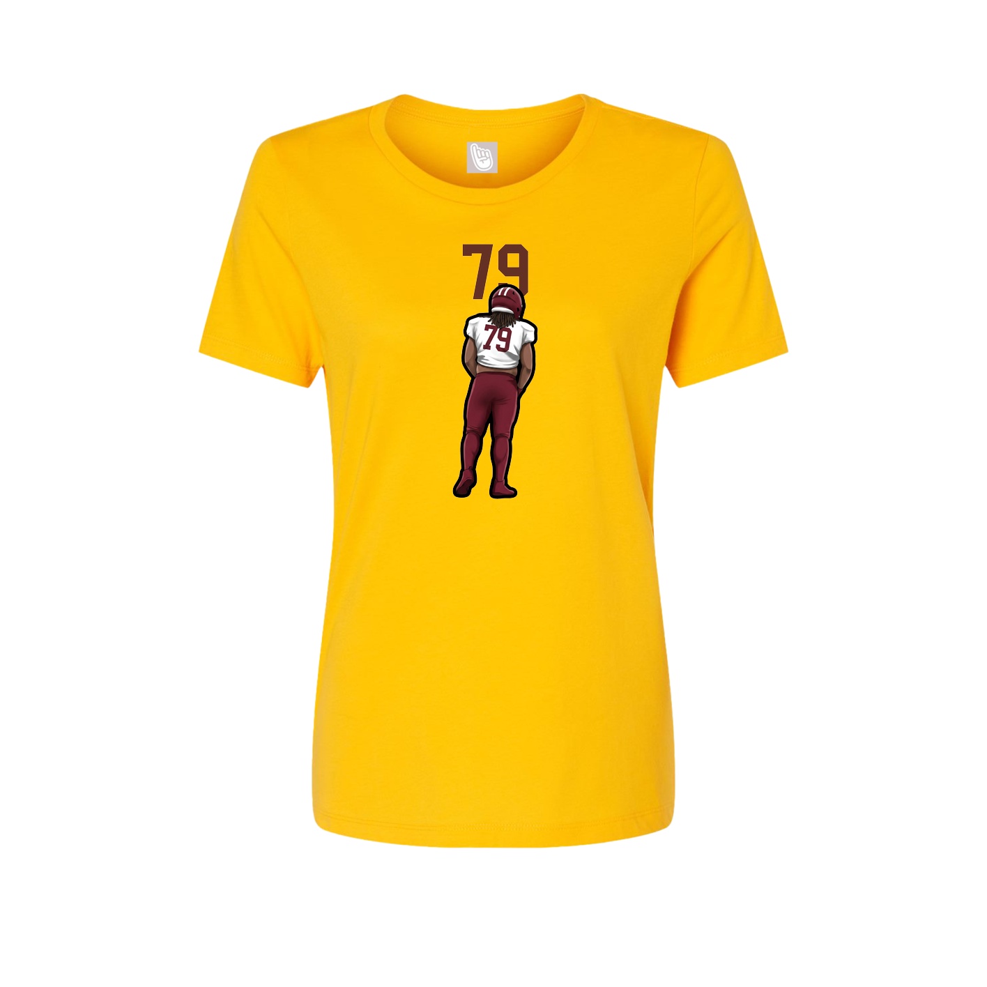 Fitted Women's Tee — Number Top in Gold
