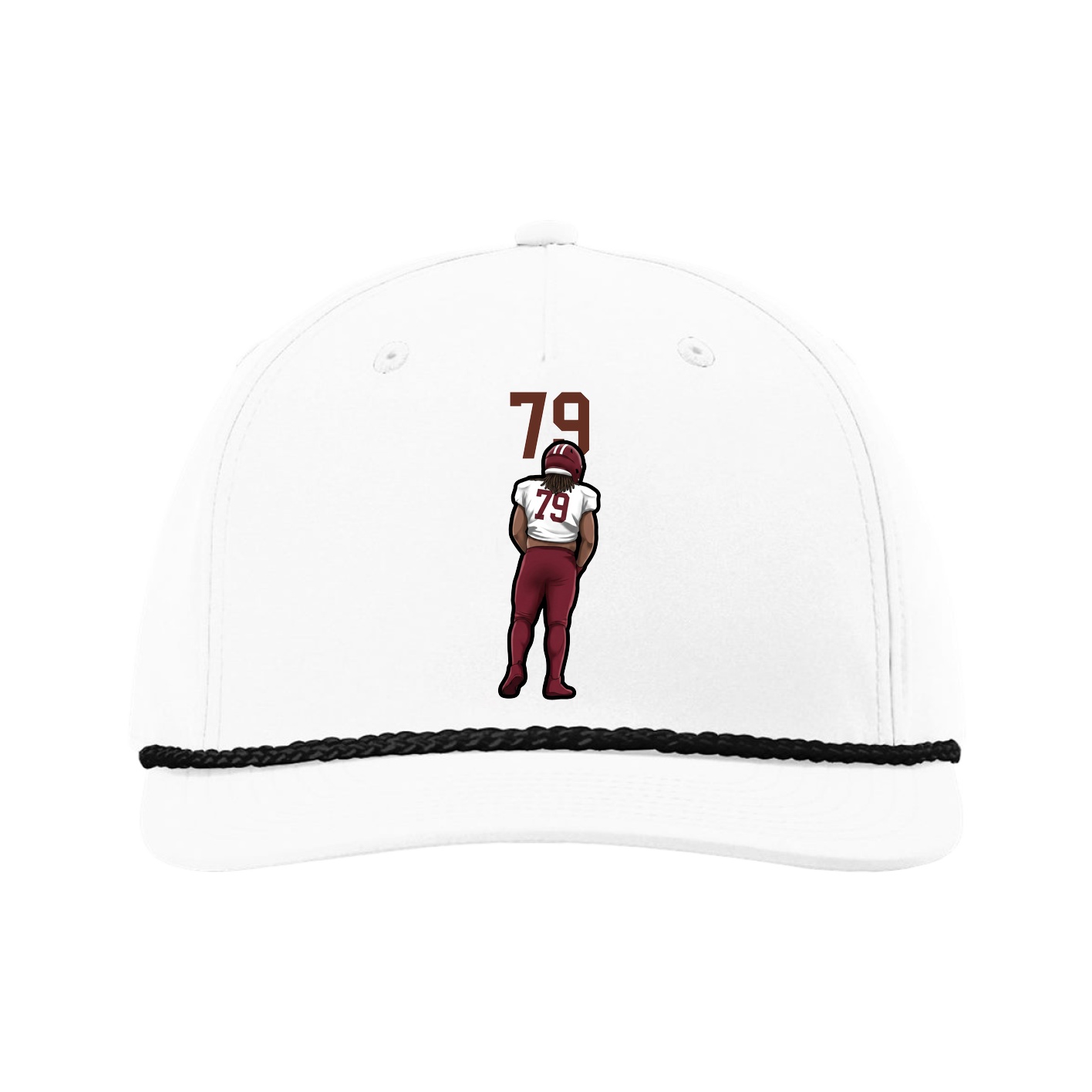 Five-Panel Classic Rope Cap — Number Top in White