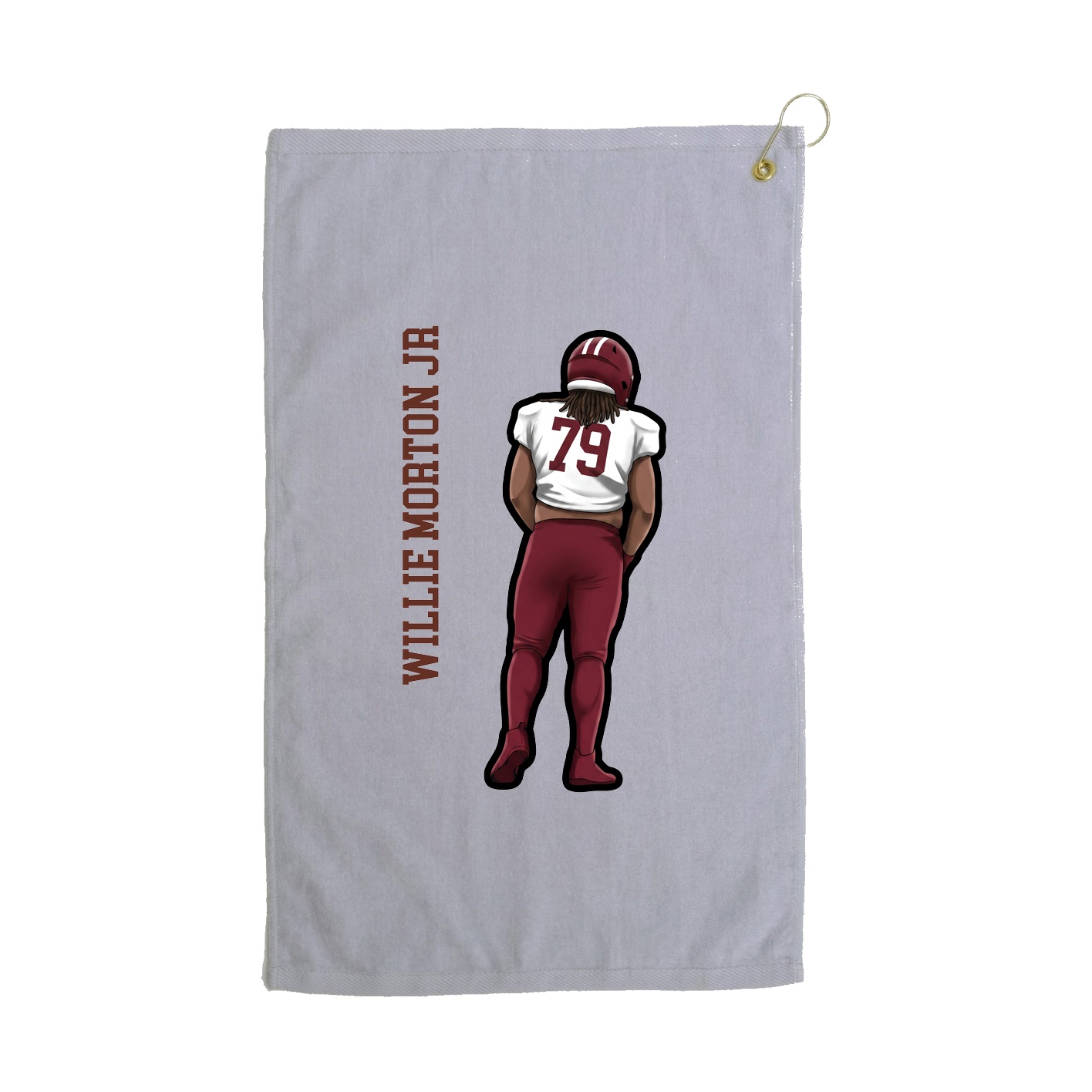 Golf Towel — Name Vertical in Grey