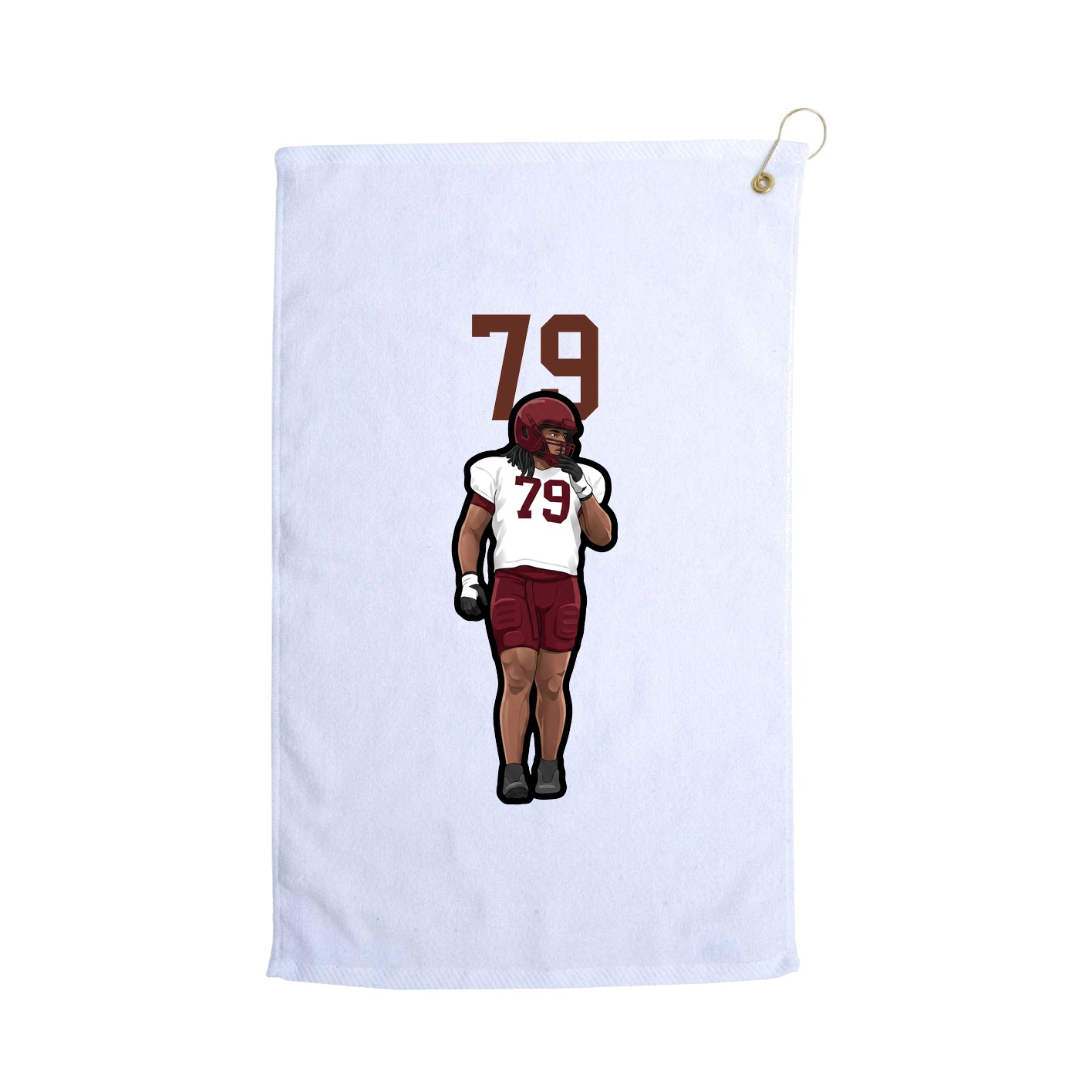 Golf Towel — Number Top in White