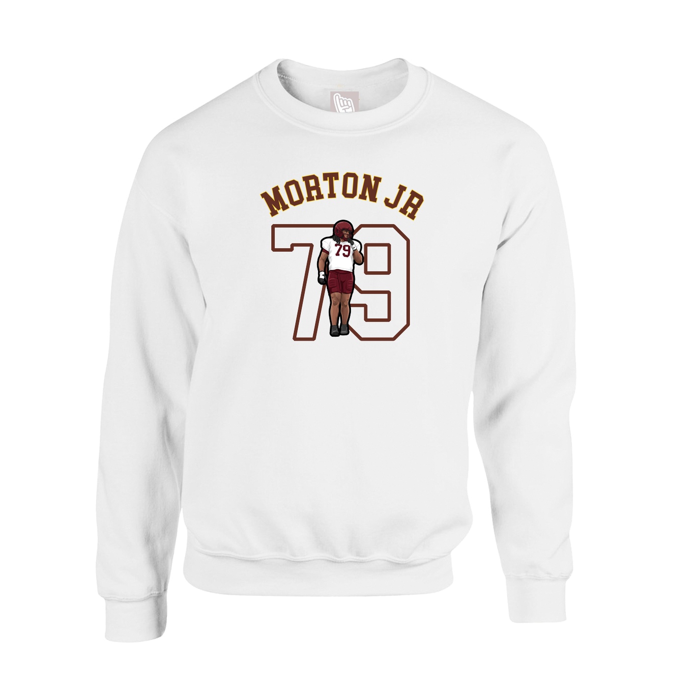 Fleece Crew — Shirsey Arch in White