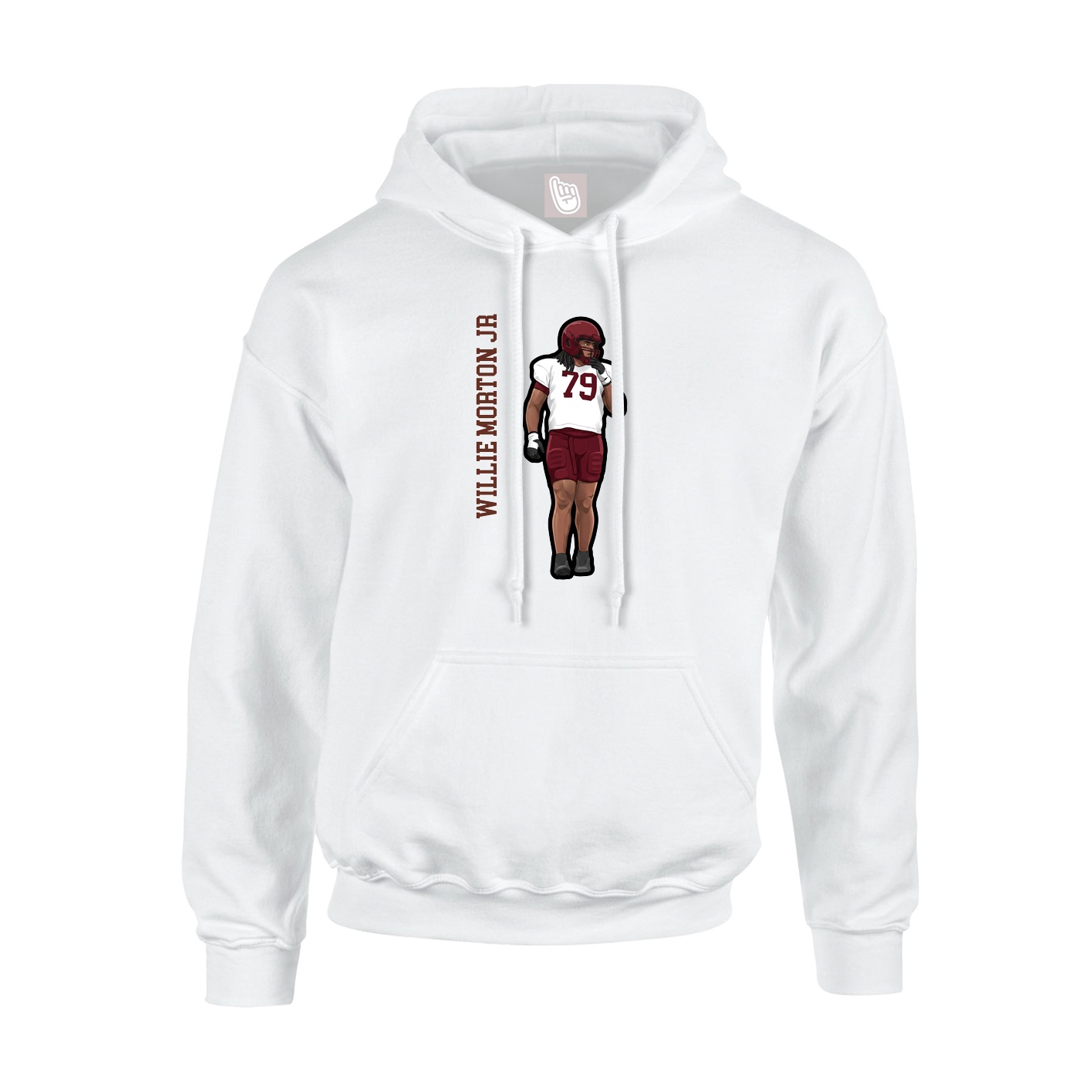 Hoodie — Name Vertical in White