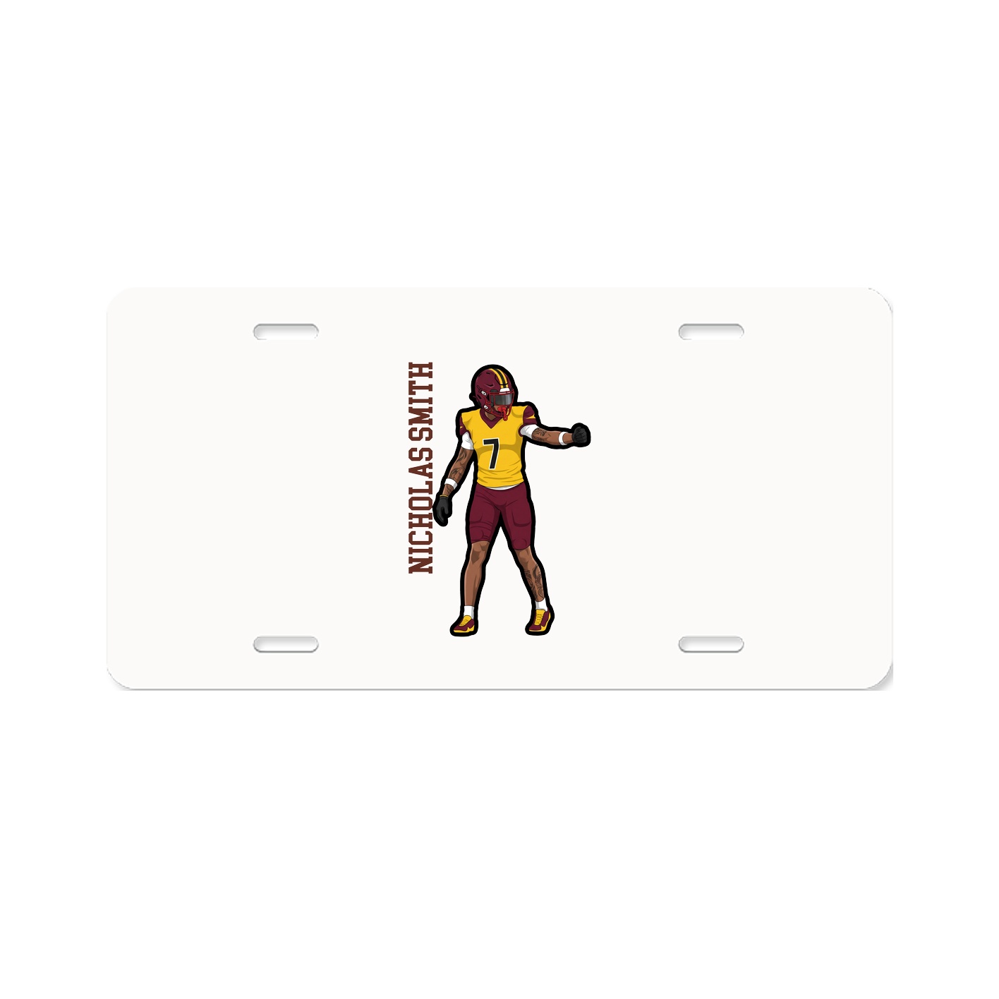 License Plate — Name Vertical in Classic