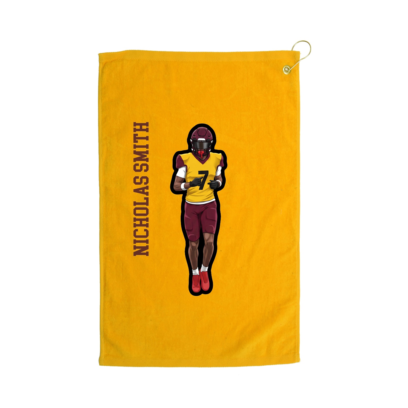 Golf Towel — Name Vertical in Gold