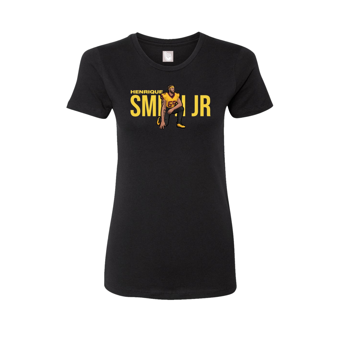 Fitted Women's Tee — Player Name in Black