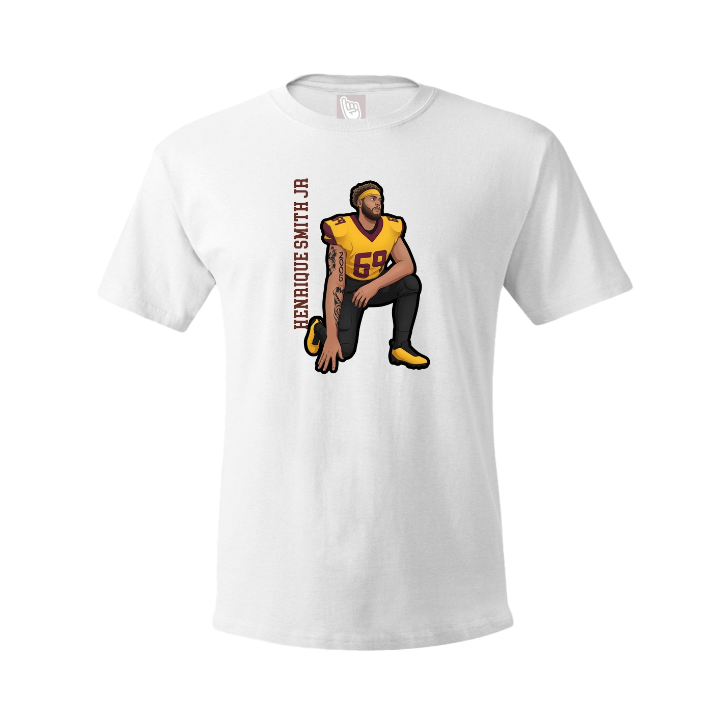 Tee — Name Vertical in White