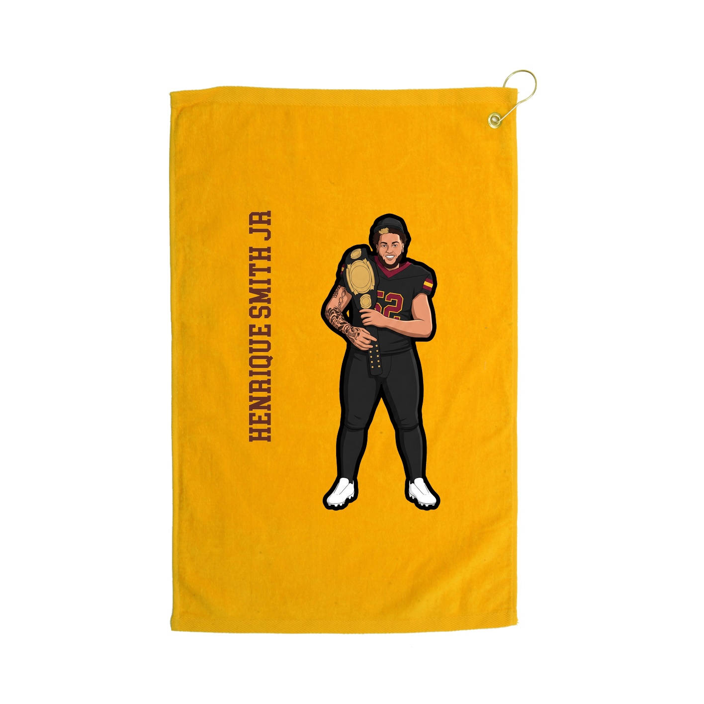 Golf Towel — Name Vertical in Gold