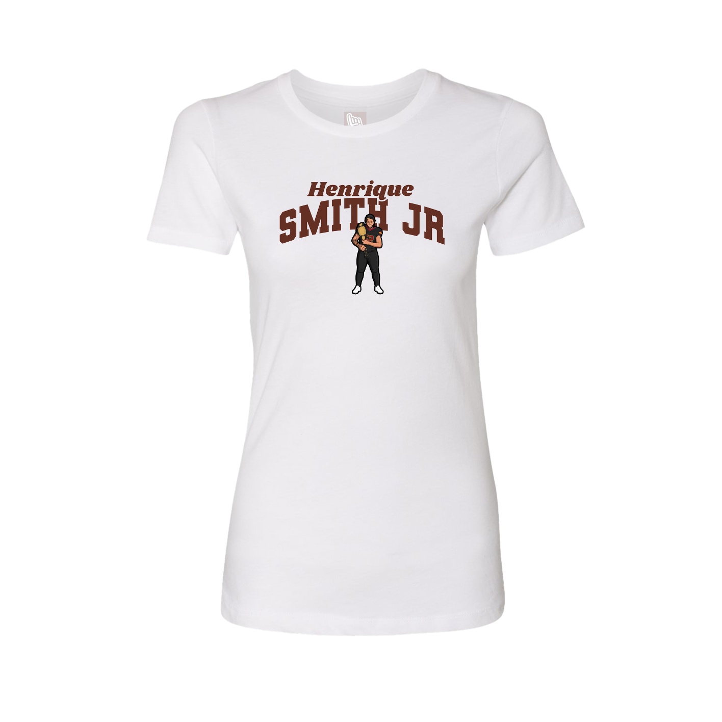 Fitted Women's Tee — Signature Arch in White