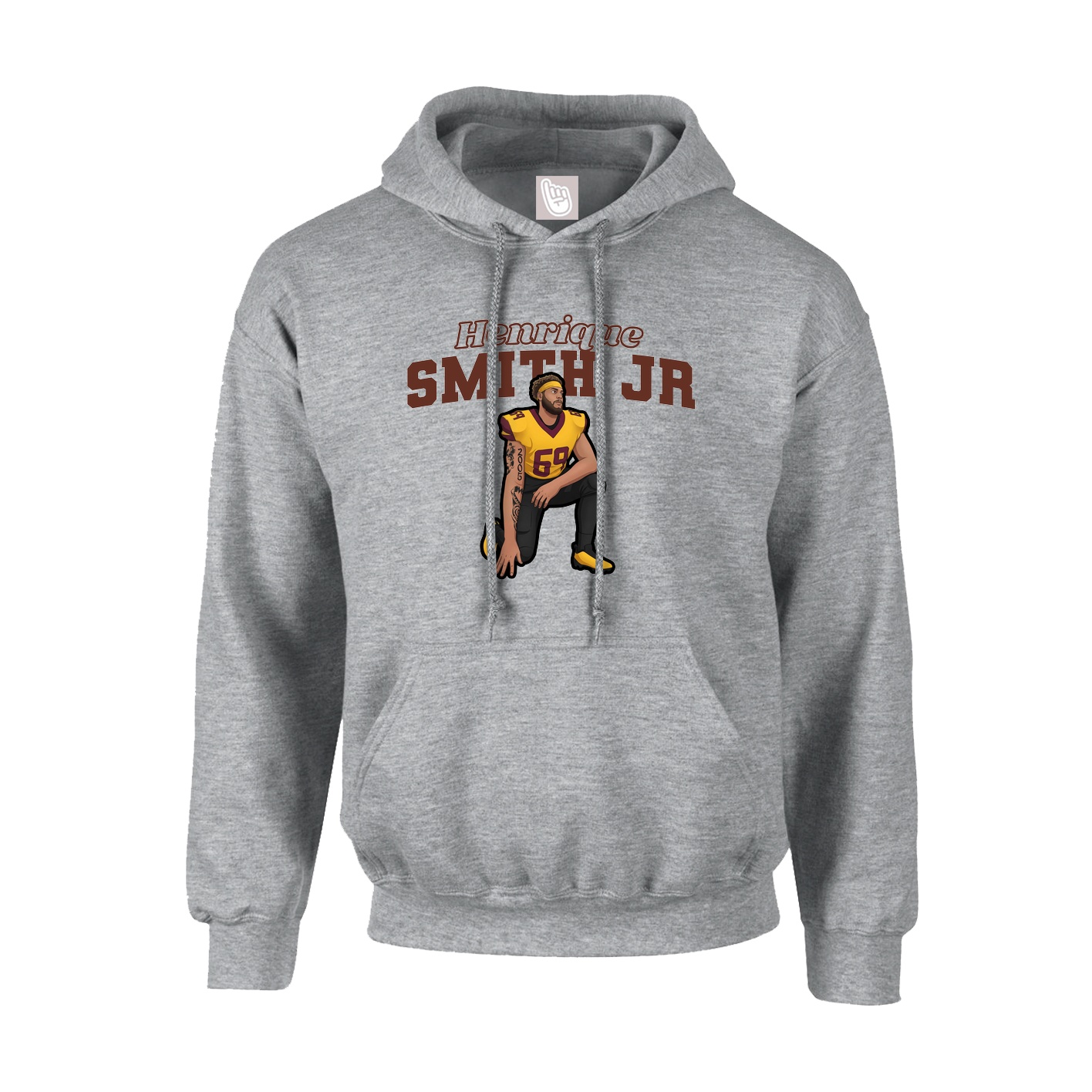 Hoodie — Name Arch in Grey