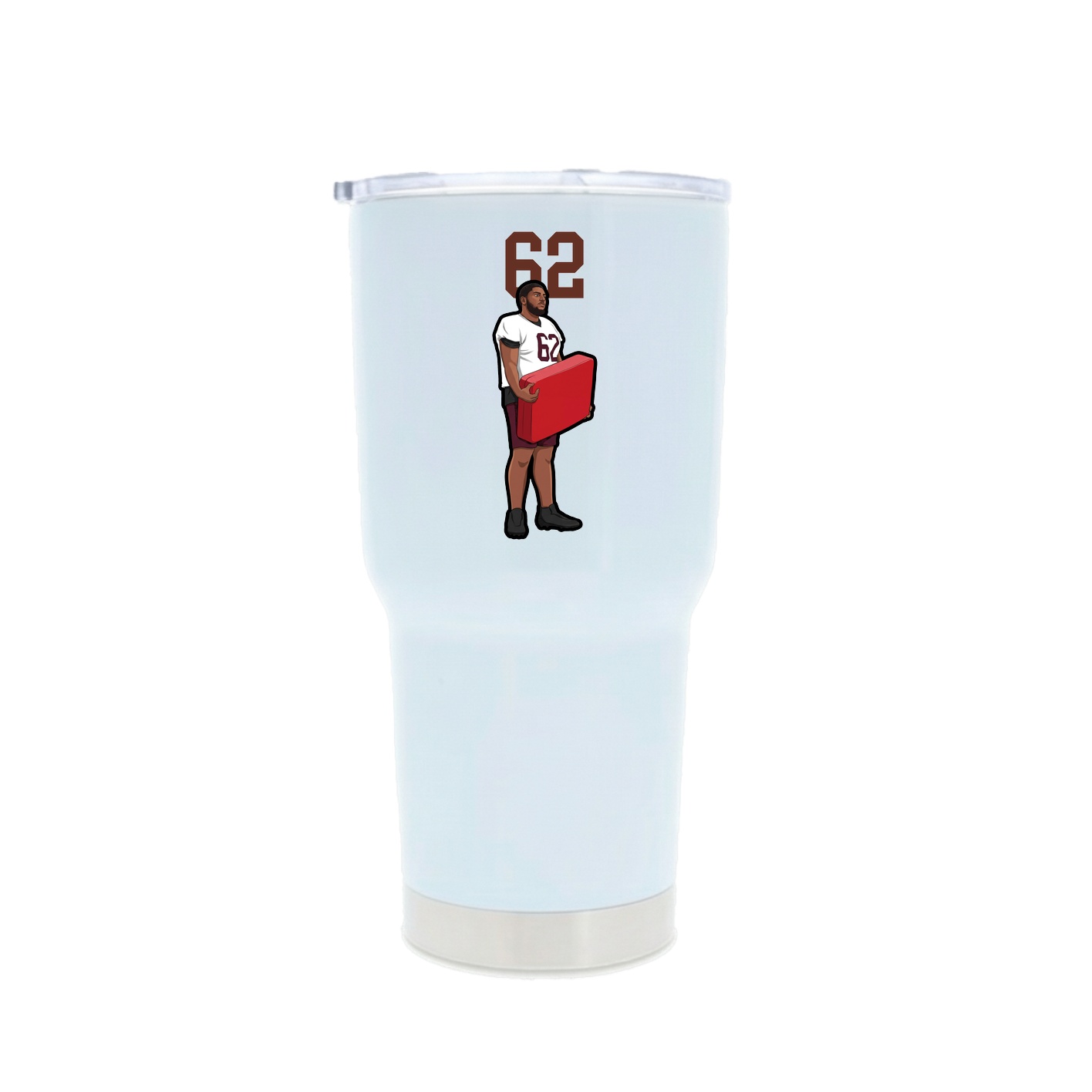 30oz Stainless Steel Tumbler — Number Top in White