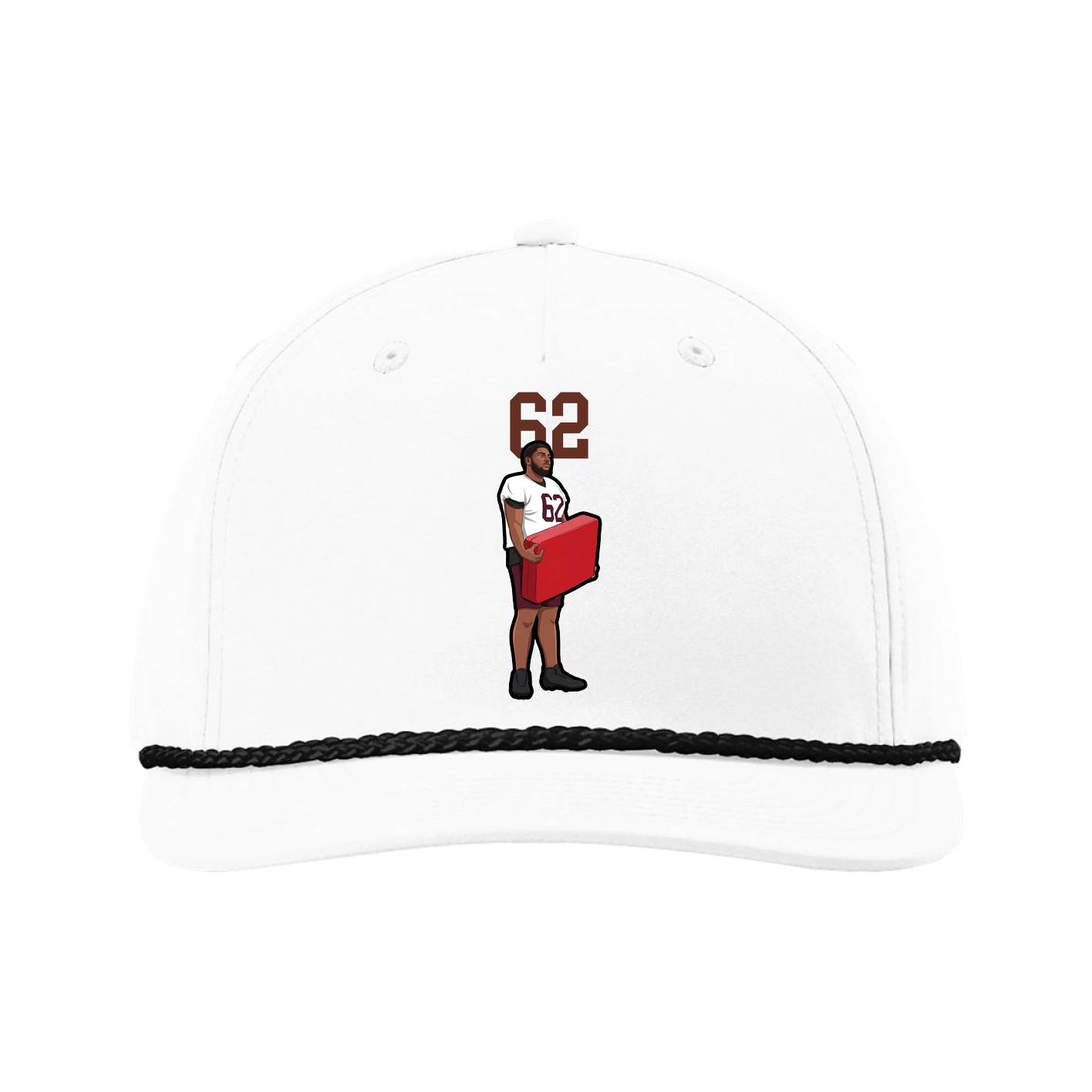 Five-Panel Classic Rope Cap — Number Top in White