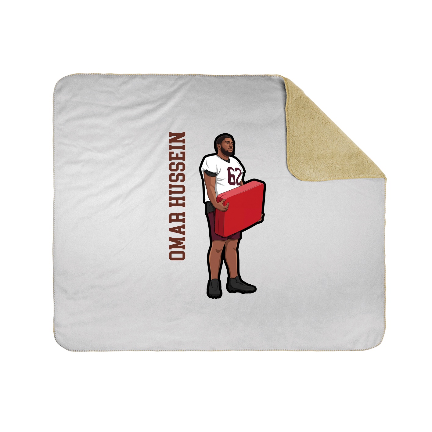 Throw Blanket — Name Vertical in White