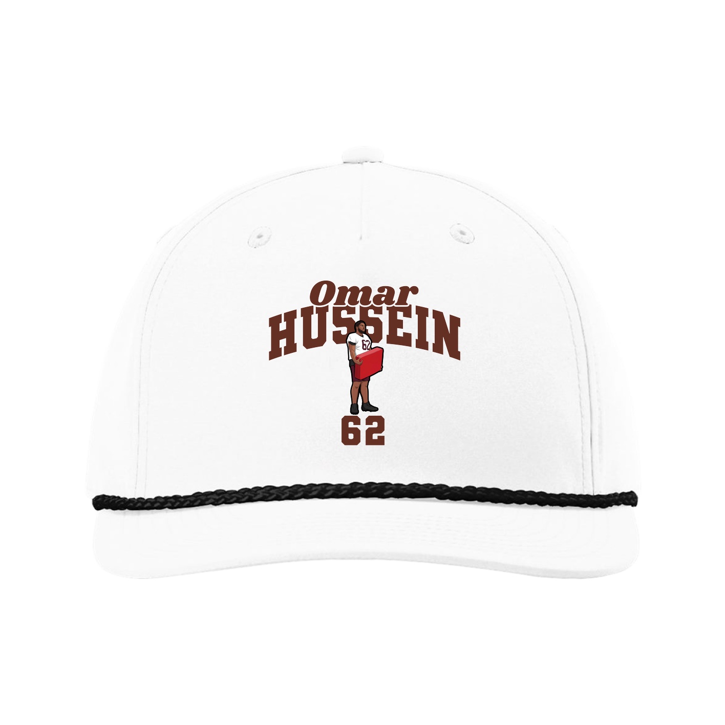 Five-Panel Classic Rope Cap — Signature Arch in White