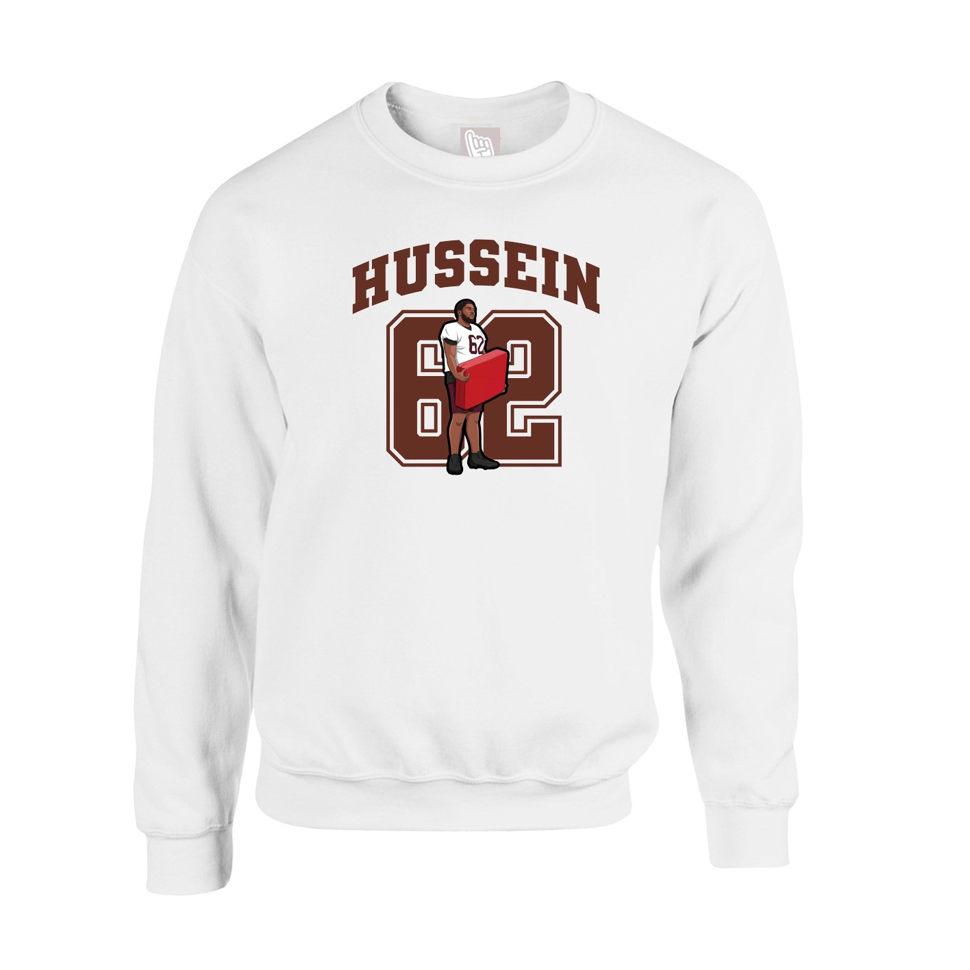 Fleece Crew — Number in White