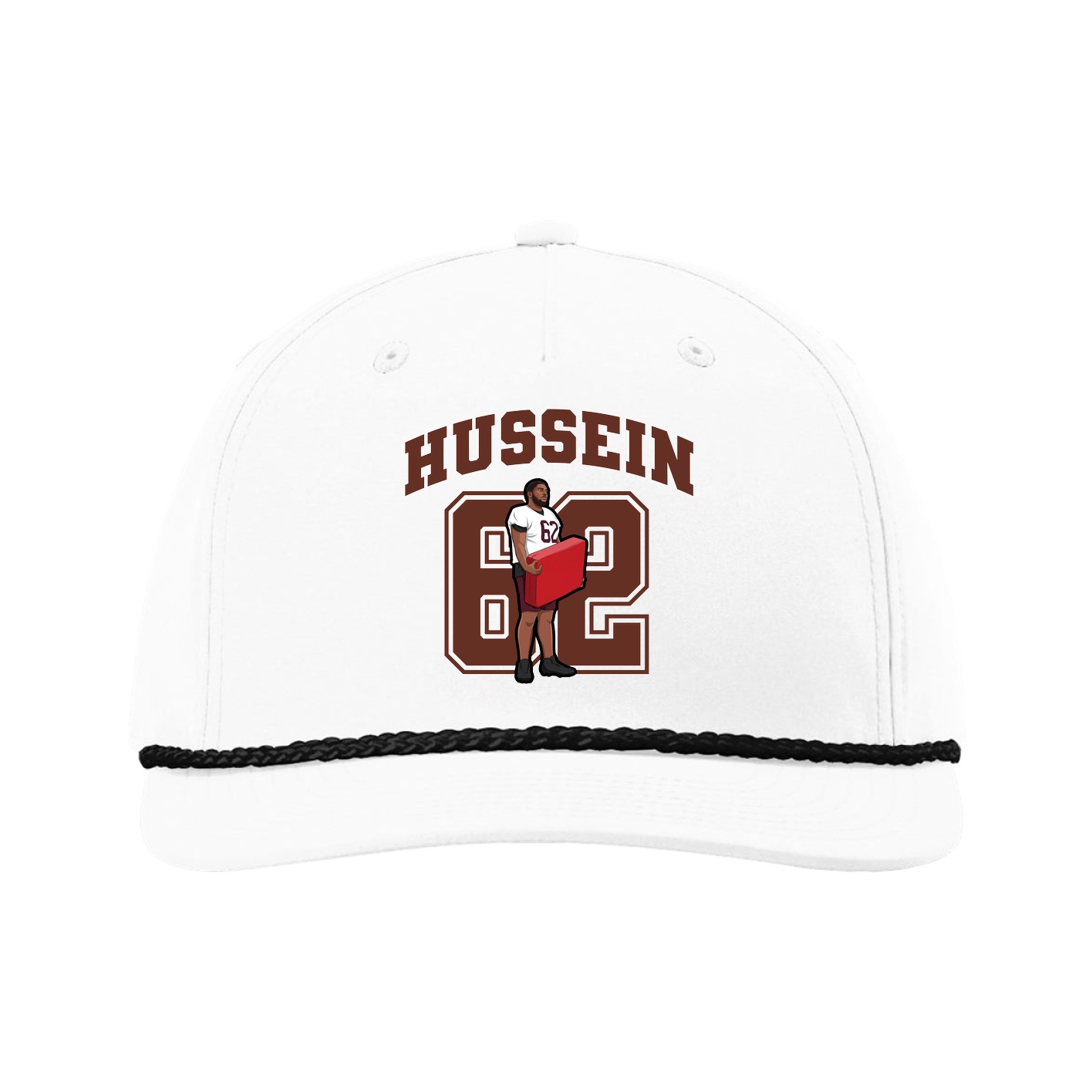 Five-Panel Classic Rope Cap — Number in White