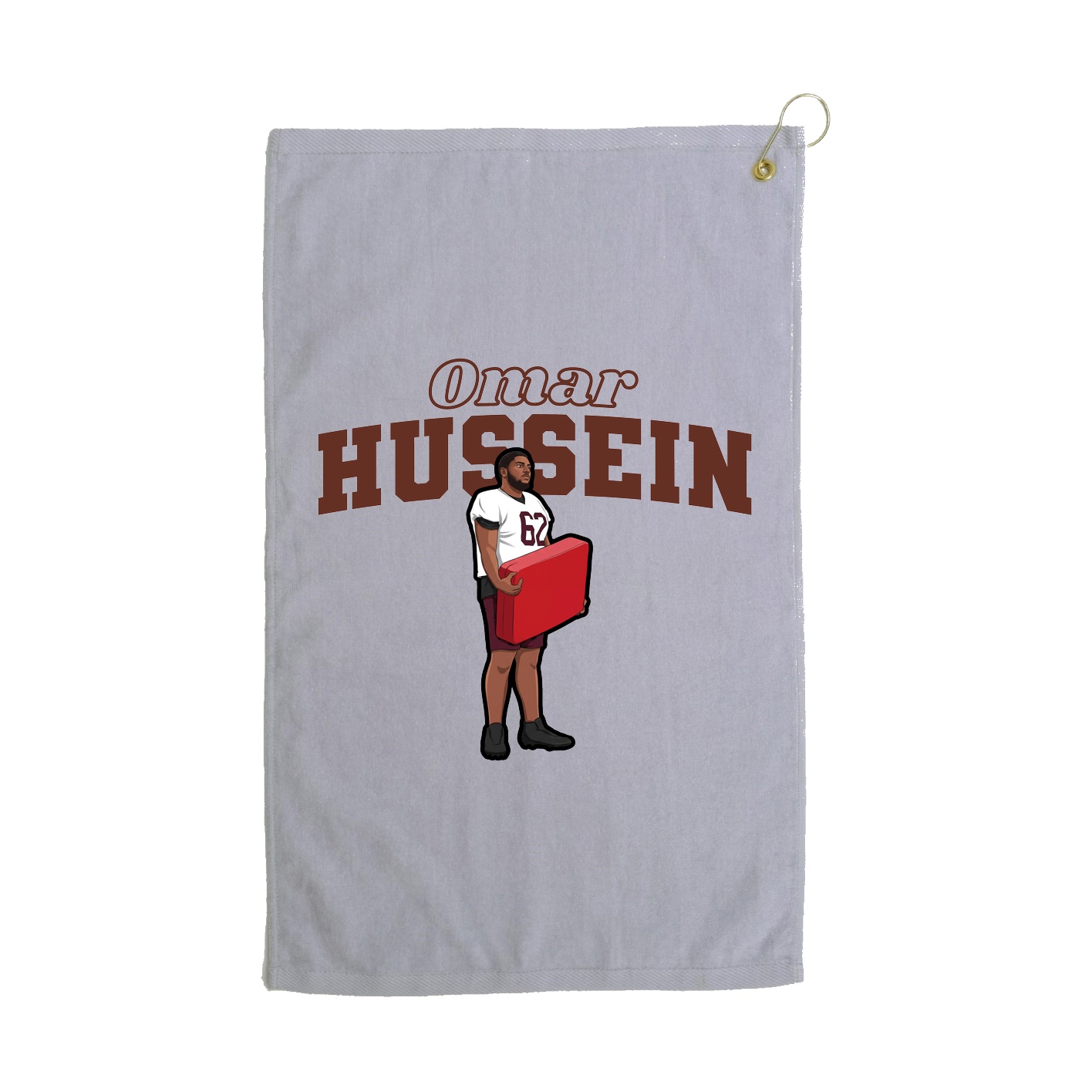 Golf Towel — Name Arch in Grey