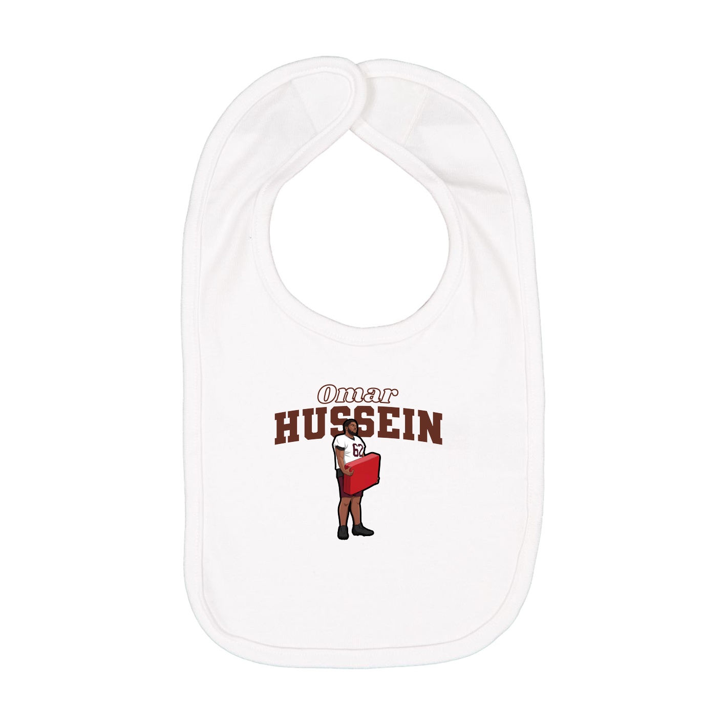 Infant Bib — Name Arch in White