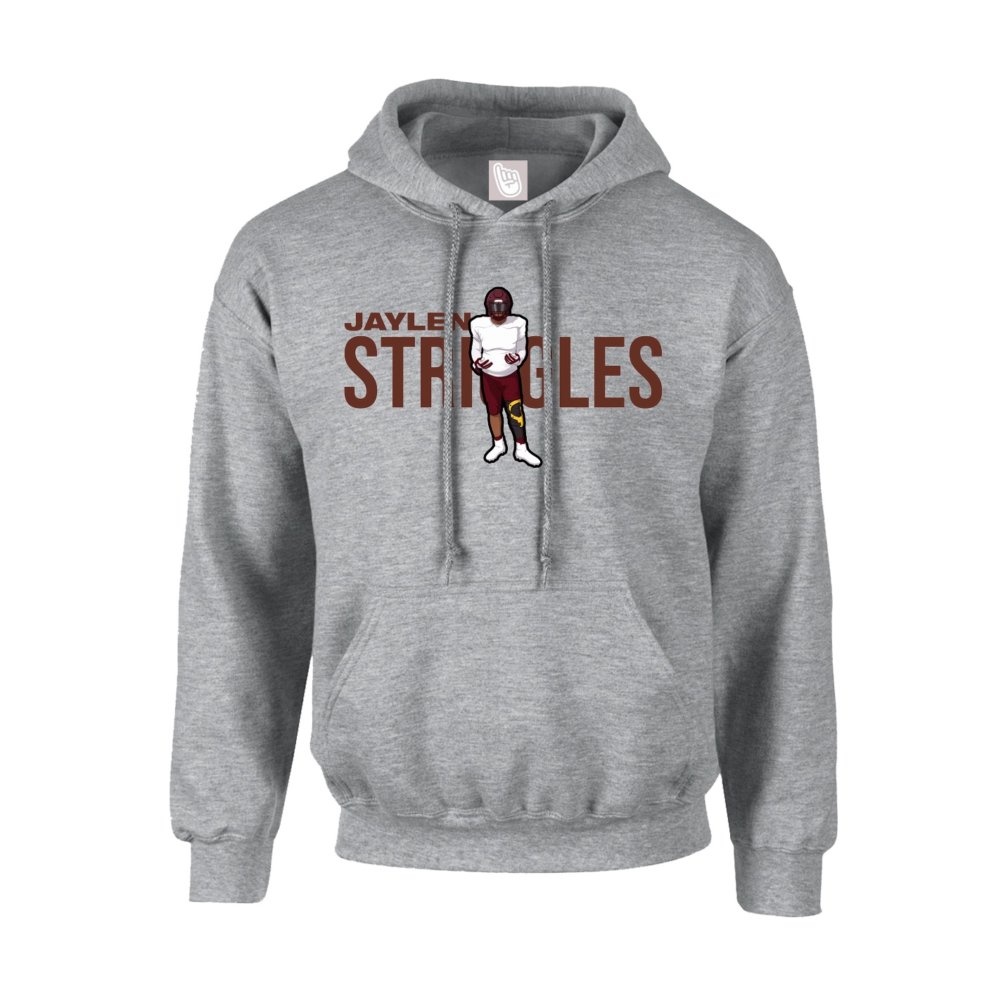 Youth Hoodie — Player Name in Grey