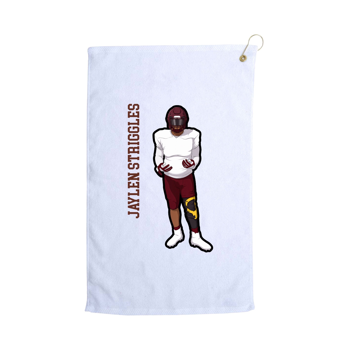 Golf Towel — Name Vertical in White