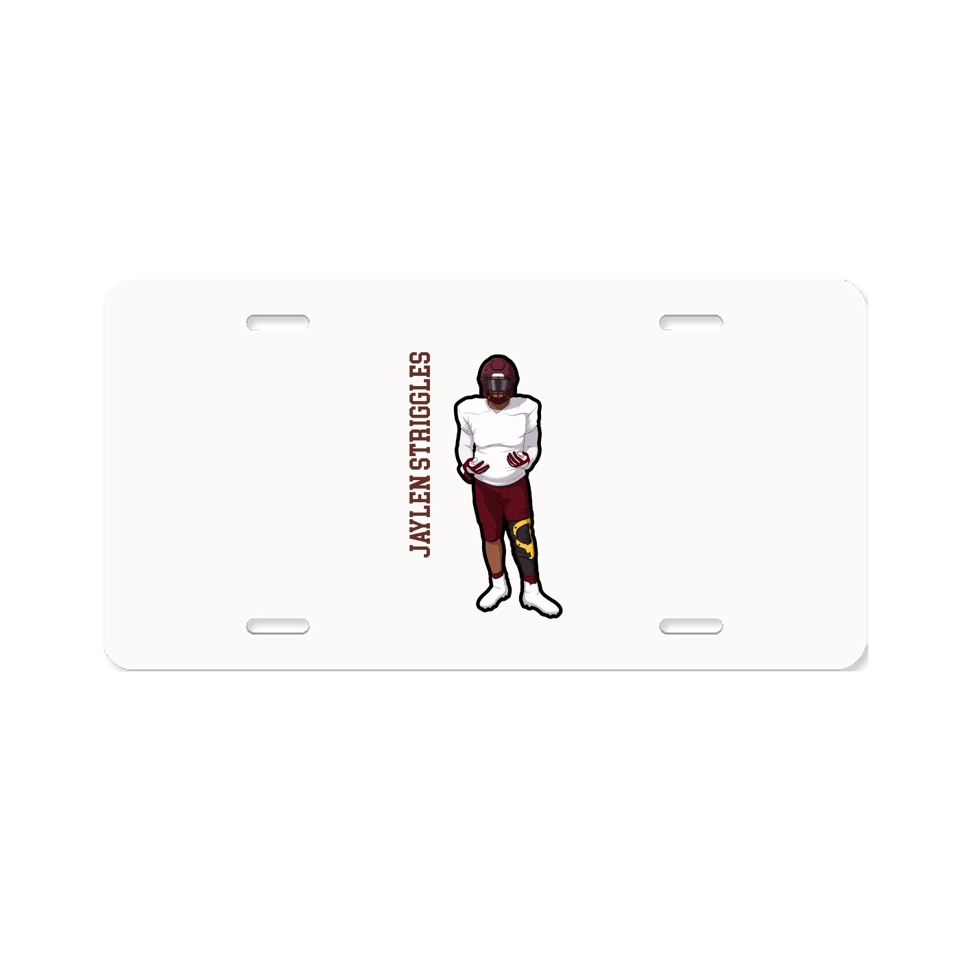 License Plate — Name Vertical in Classic