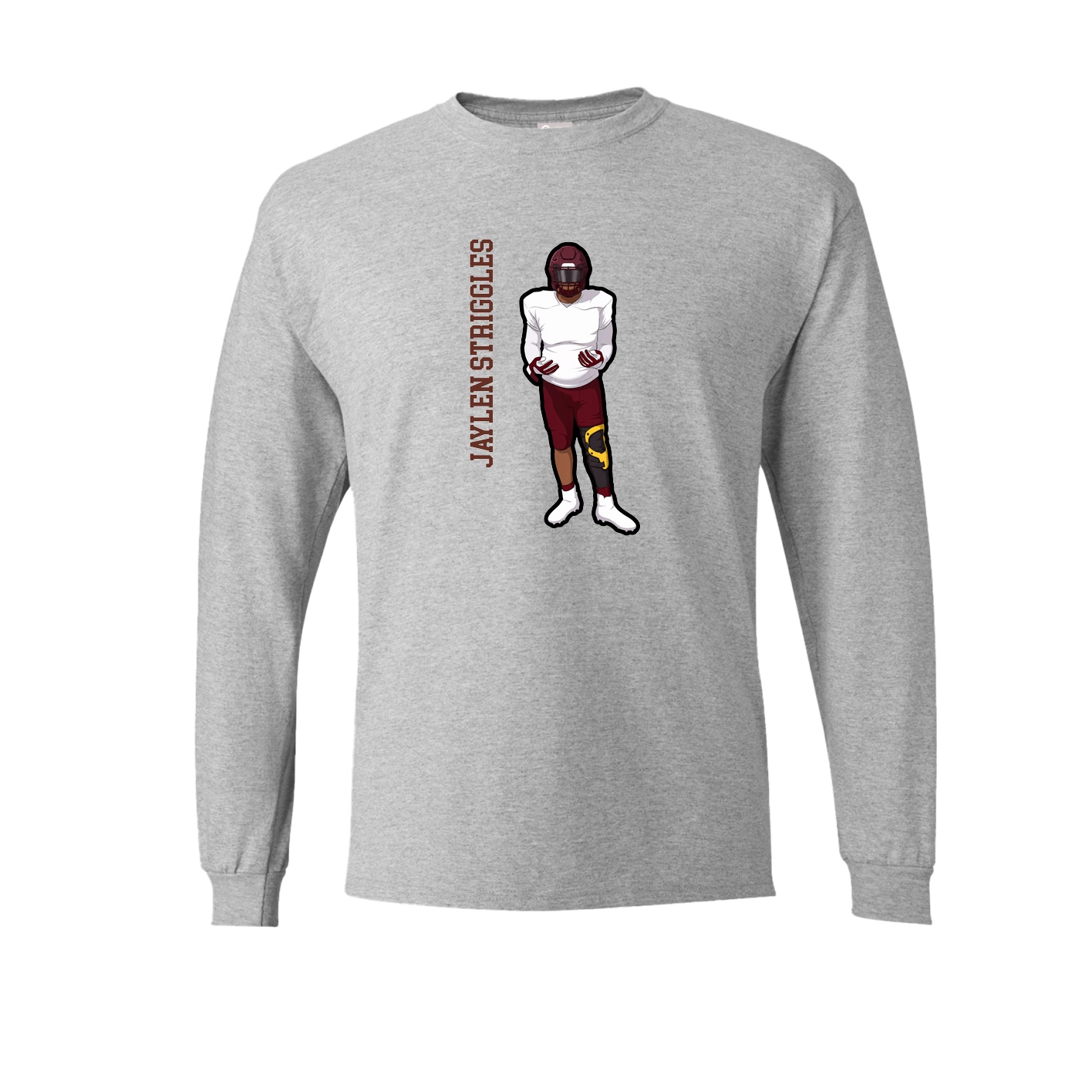 Long Sleeve Tee — Name Vertical in Grey