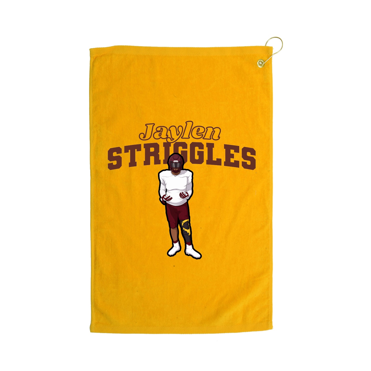Golf Towel — Name Arch in Gold