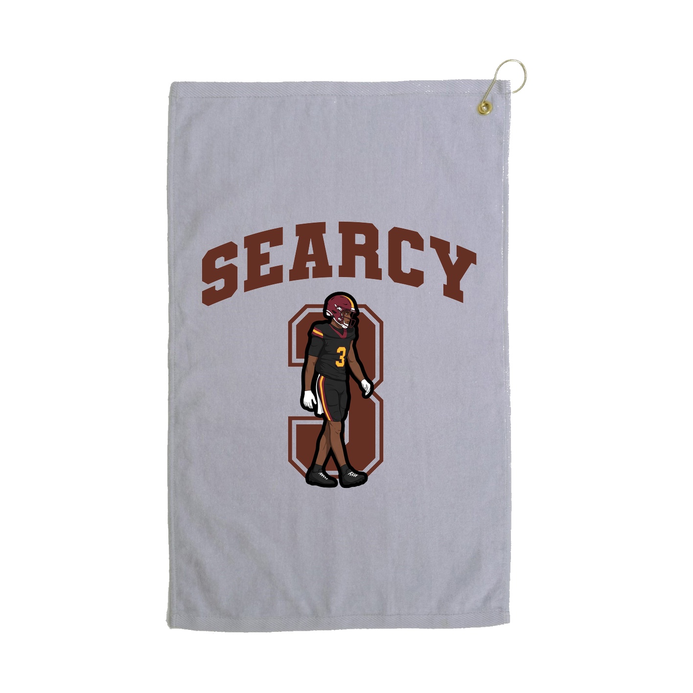 Golf Towel — Number in Grey