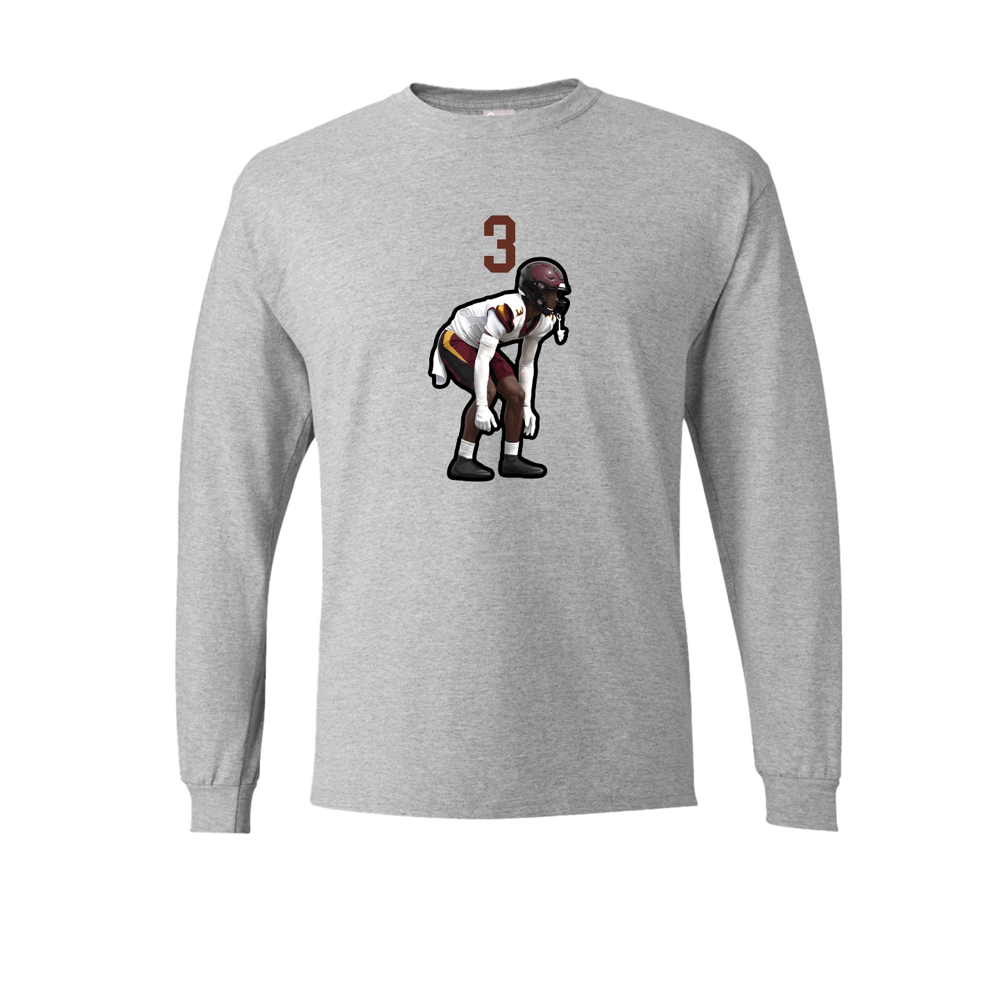 Long Sleeve Tee — Number Top in Grey