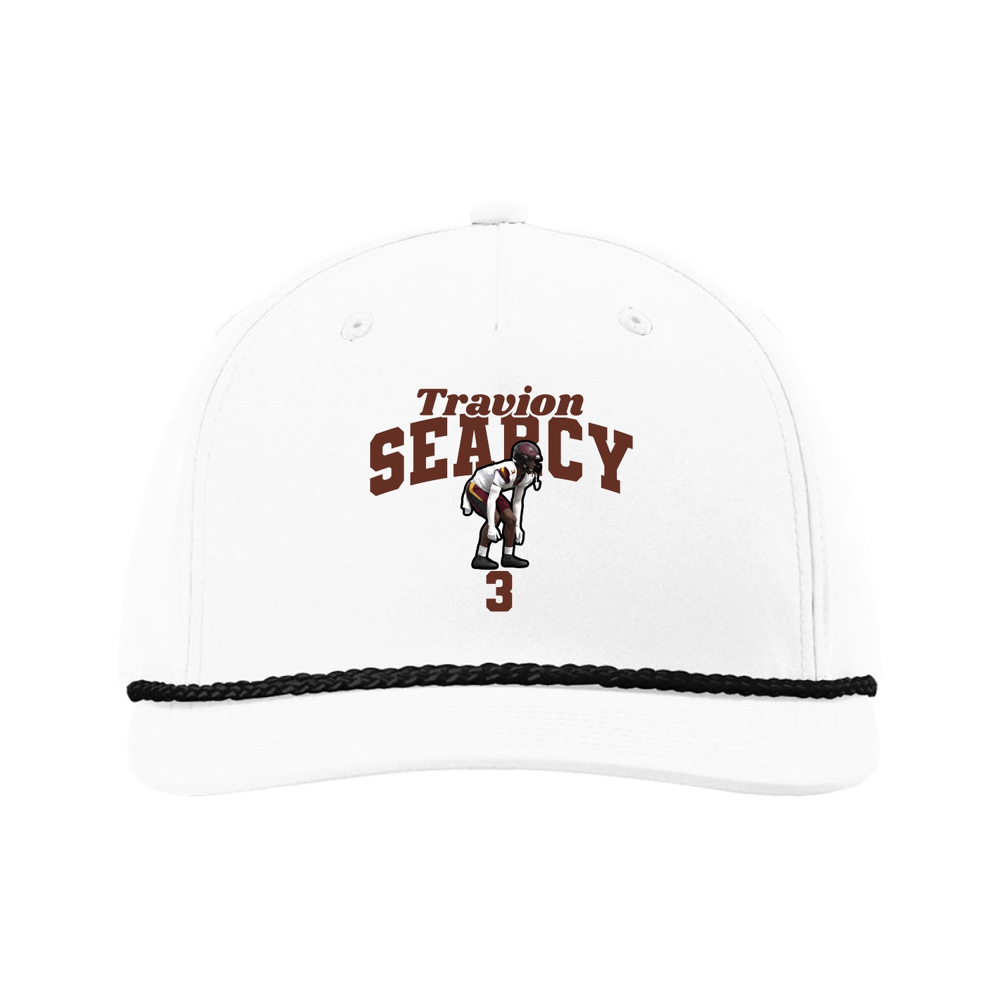 Five-Panel Classic Rope Cap — Signature Arch in White