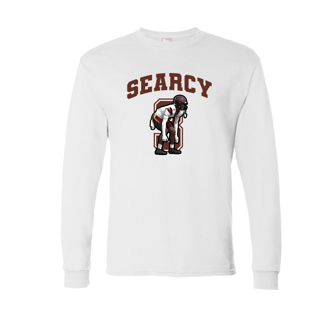 Long Sleeve Tee — Number in White