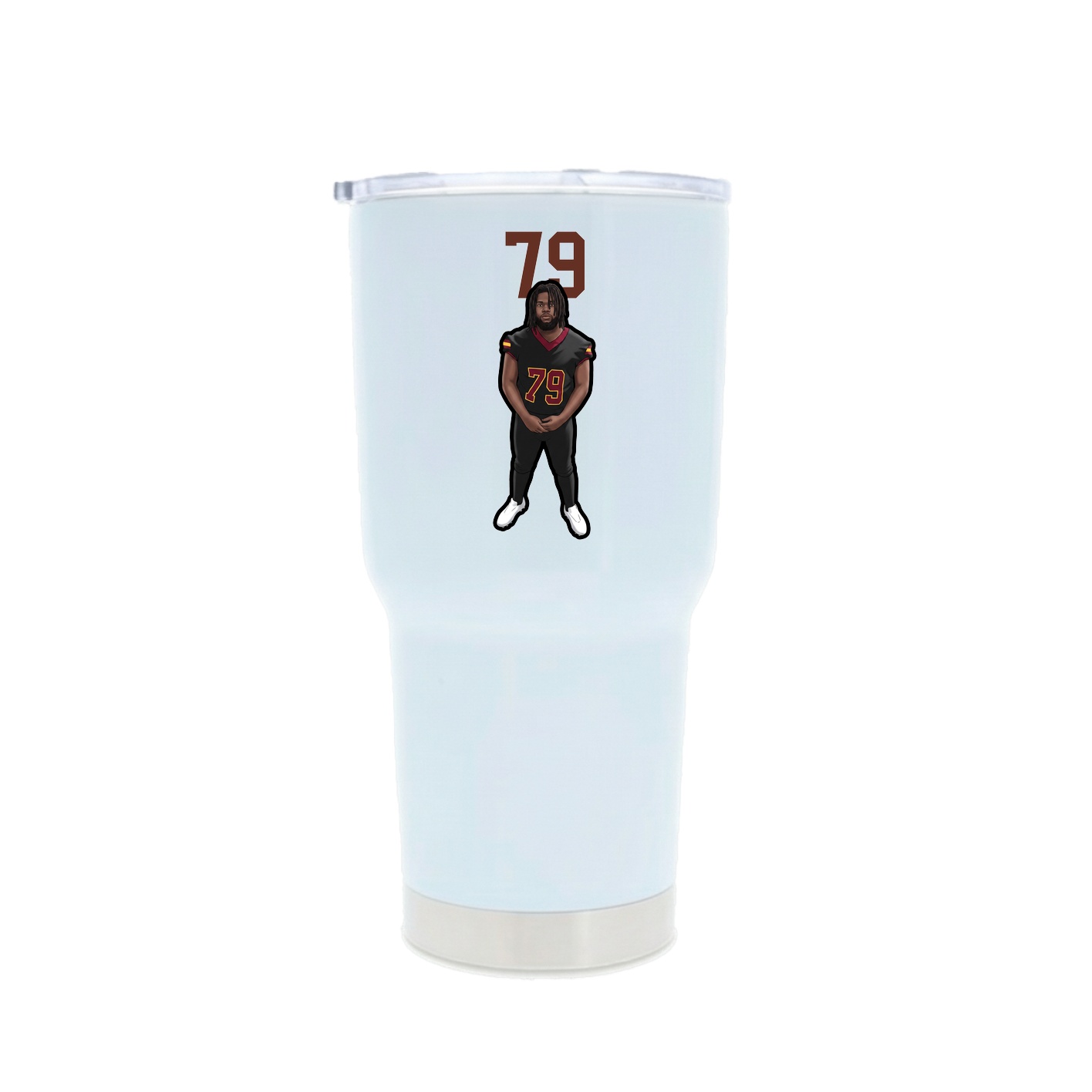 30oz Stainless Steel Tumbler — Number Top in White