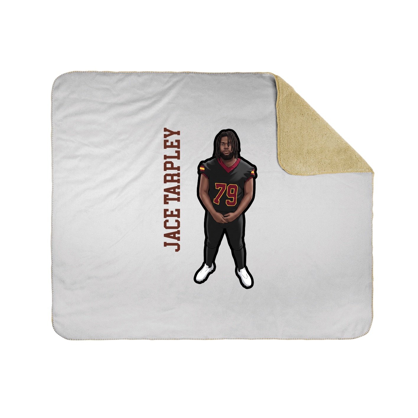 Throw Blanket — Name Vertical in White