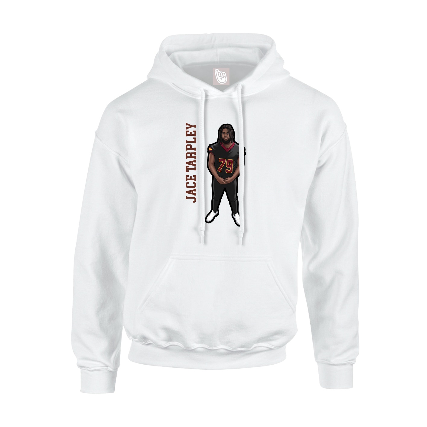 Youth Hoodie — Name Vertical in White