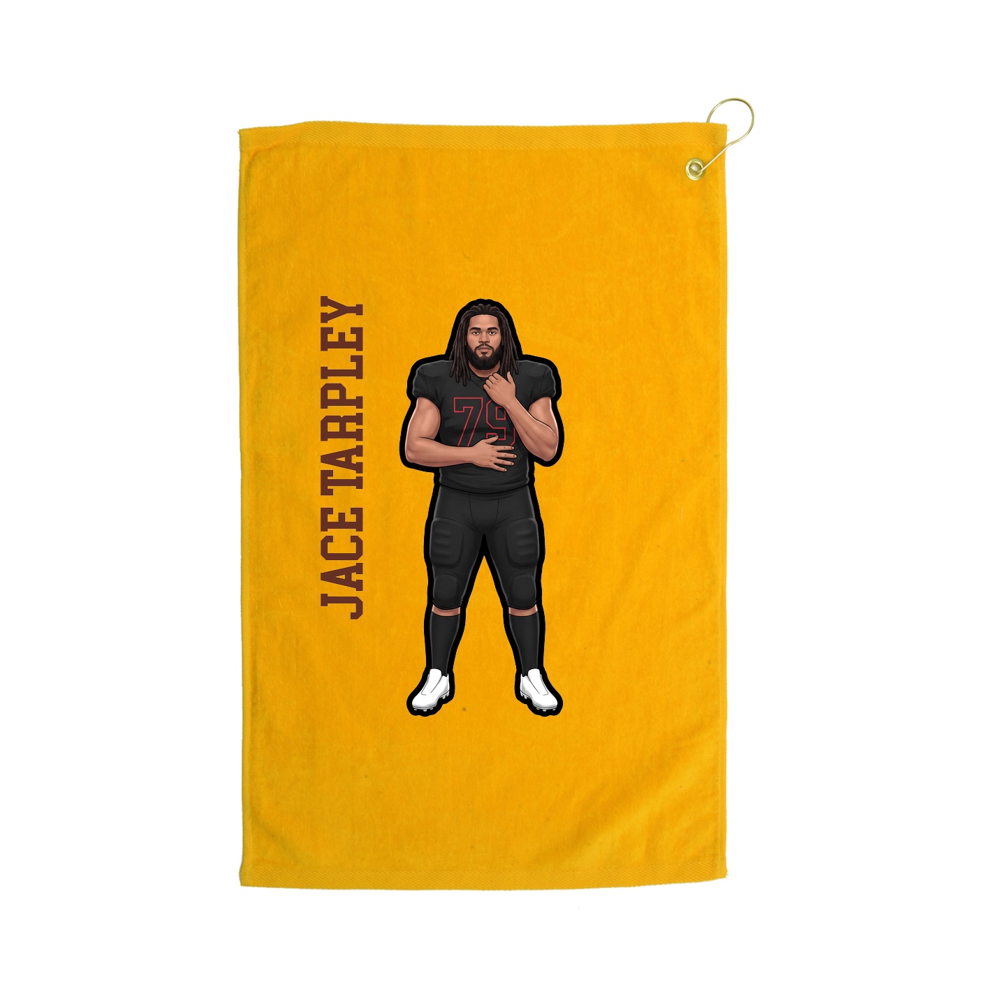 Golf Towel — Name Vertical in Gold
