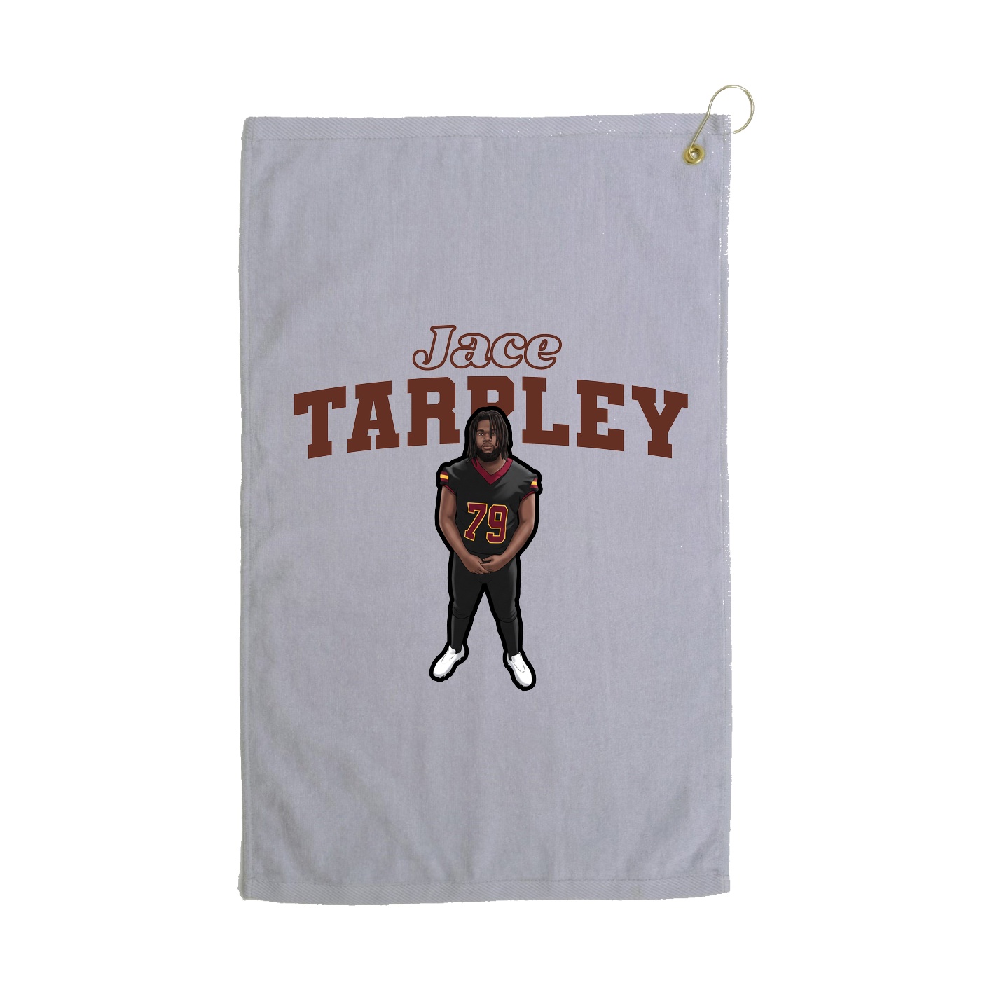 Golf Towel — Name Arch in Grey
