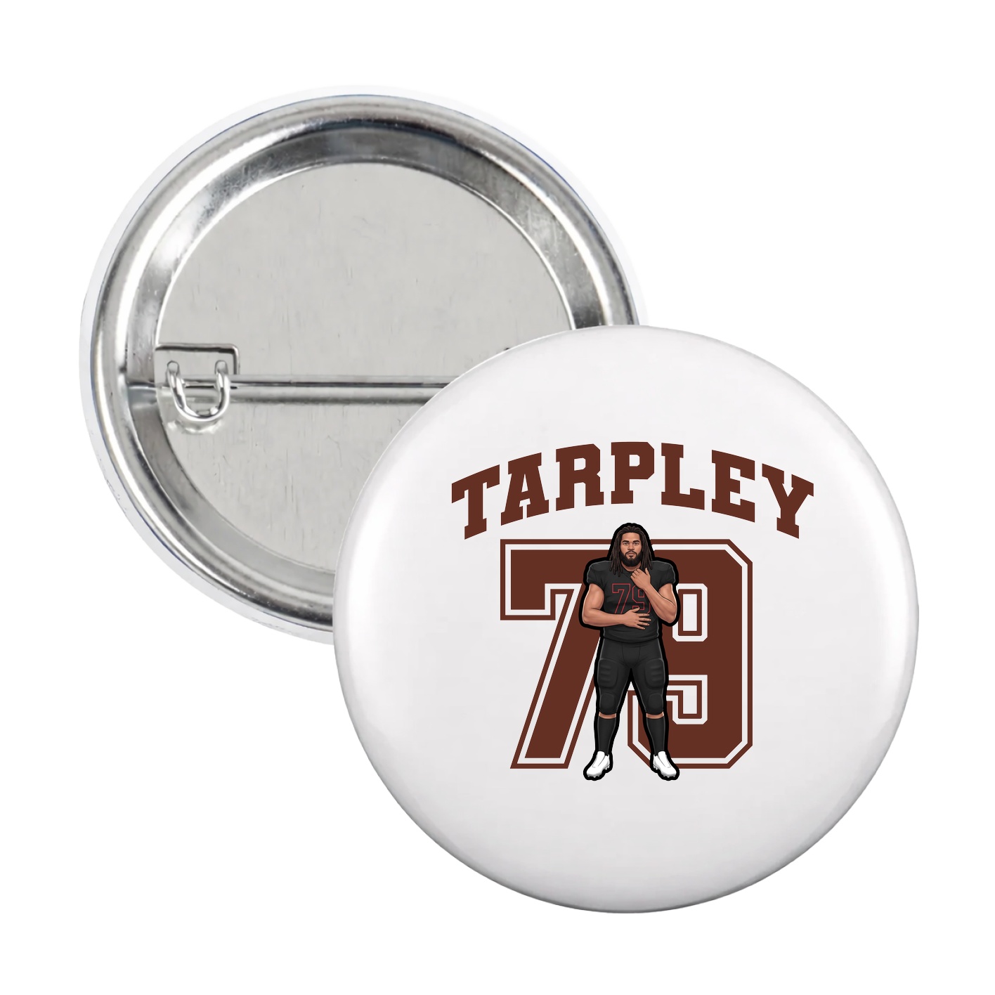 Game Day Button — Number in White
