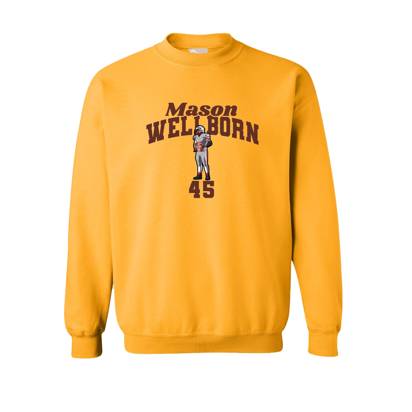 Fleece Crew — Signature Arch in Gold