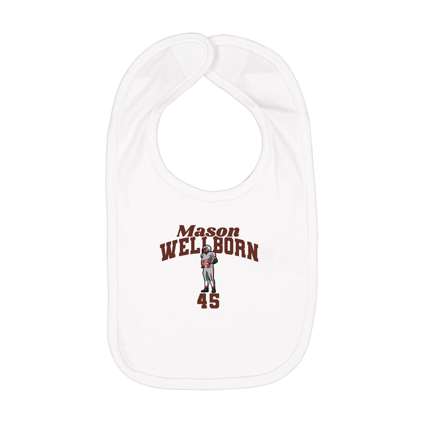 Infant Bib — Signature Arch in White