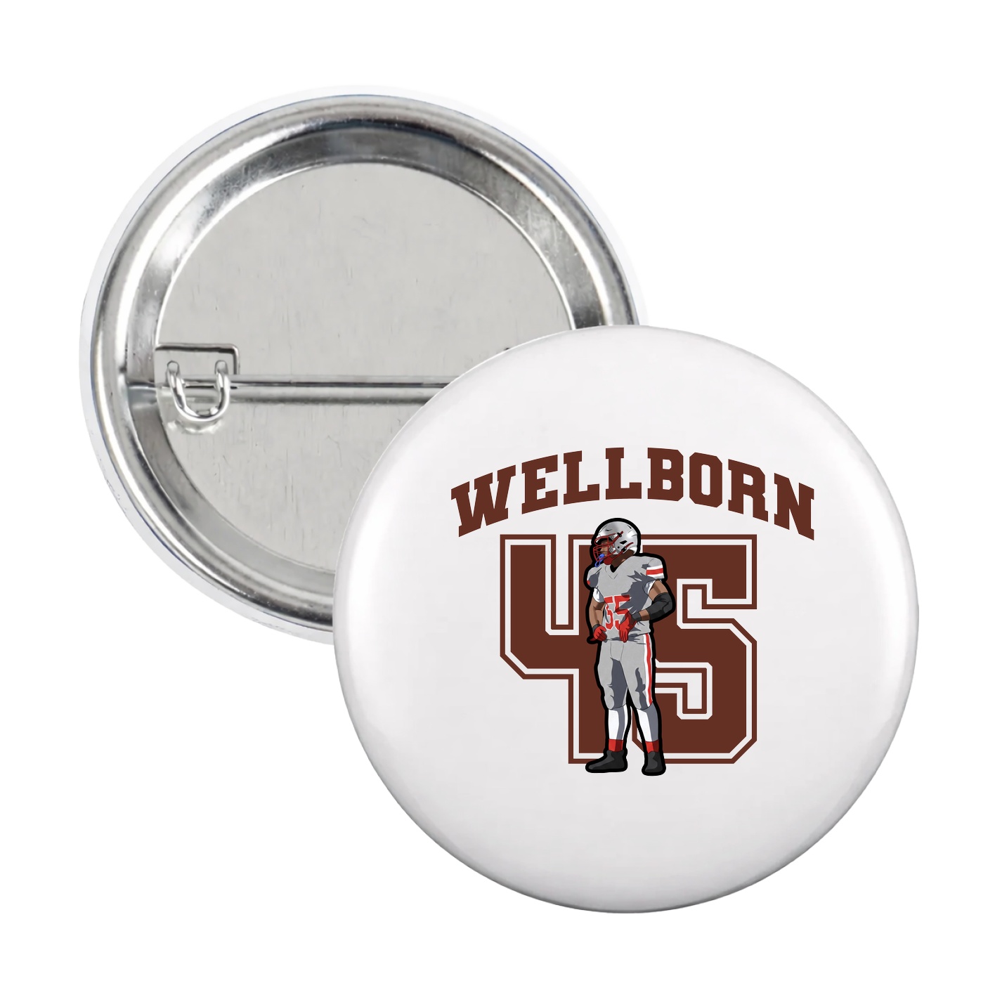 Game Day Button — Number in White