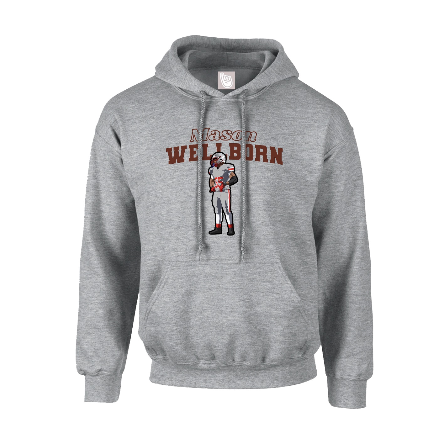 Youth Hoodie — Name Arch in Grey