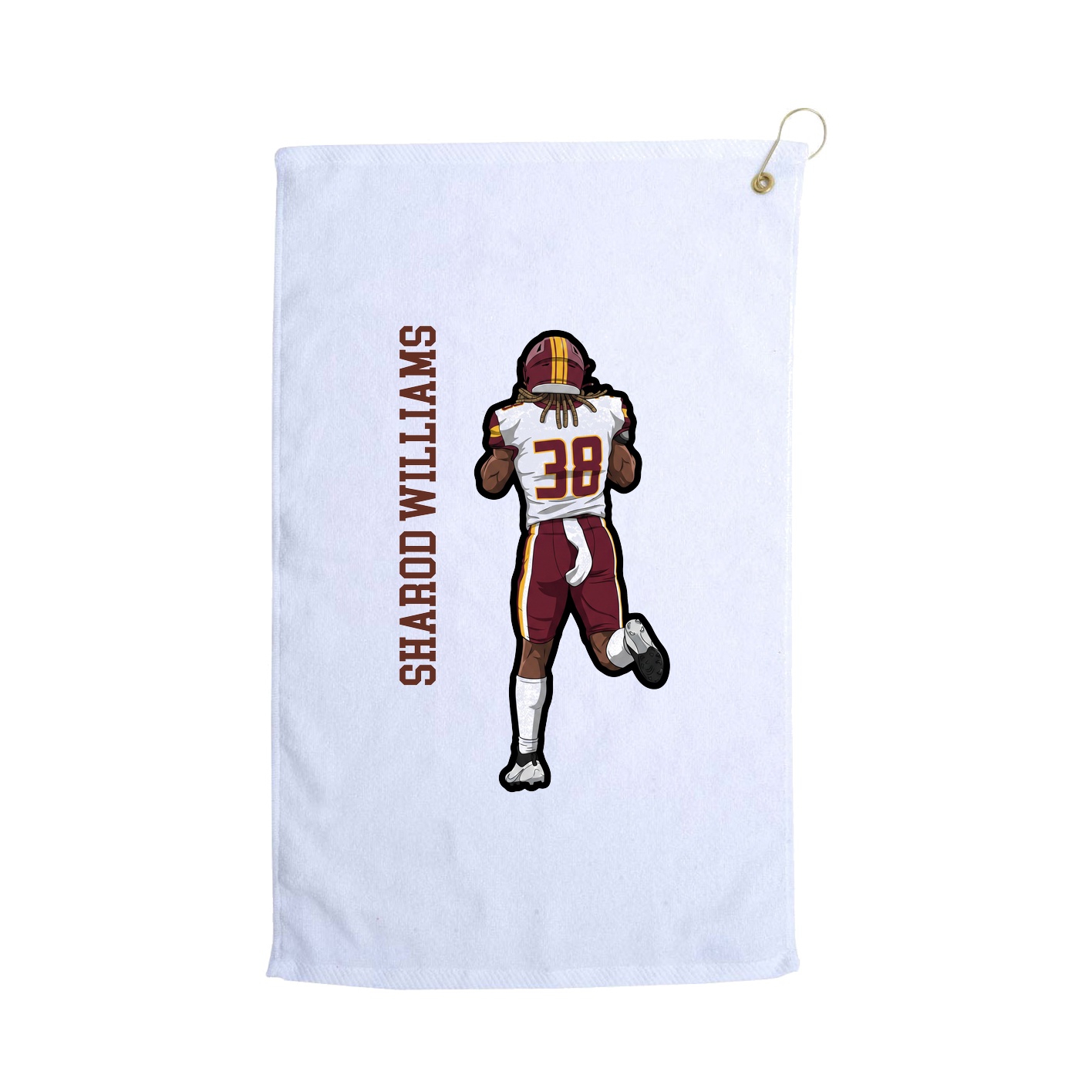 Golf Towel — Name Vertical in White