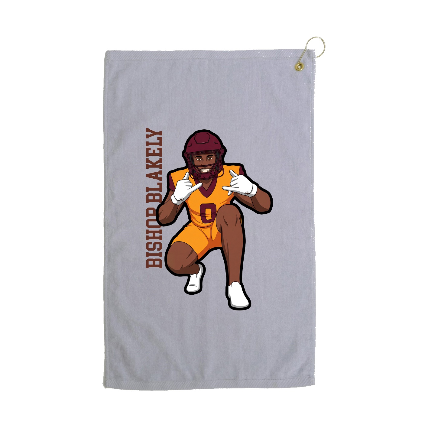 Golf Towel — Name Vertical in Grey