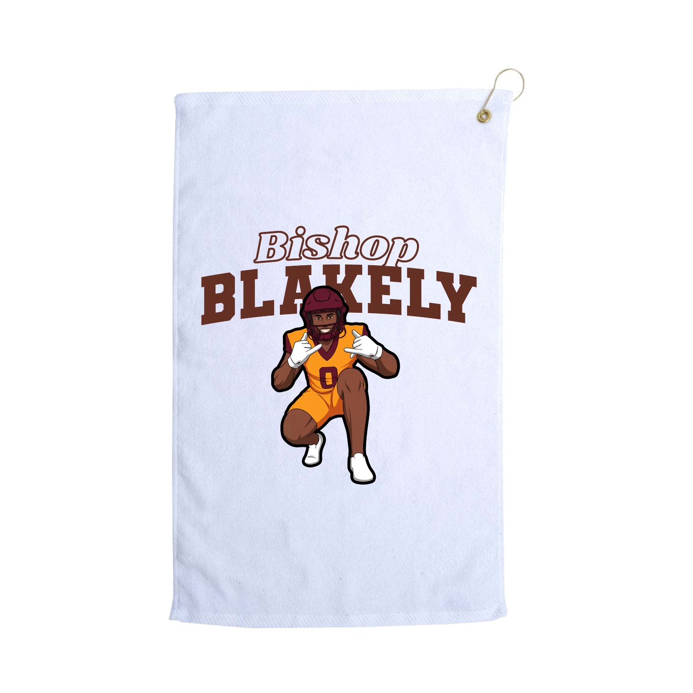 Golf Towel — Name Arch in White