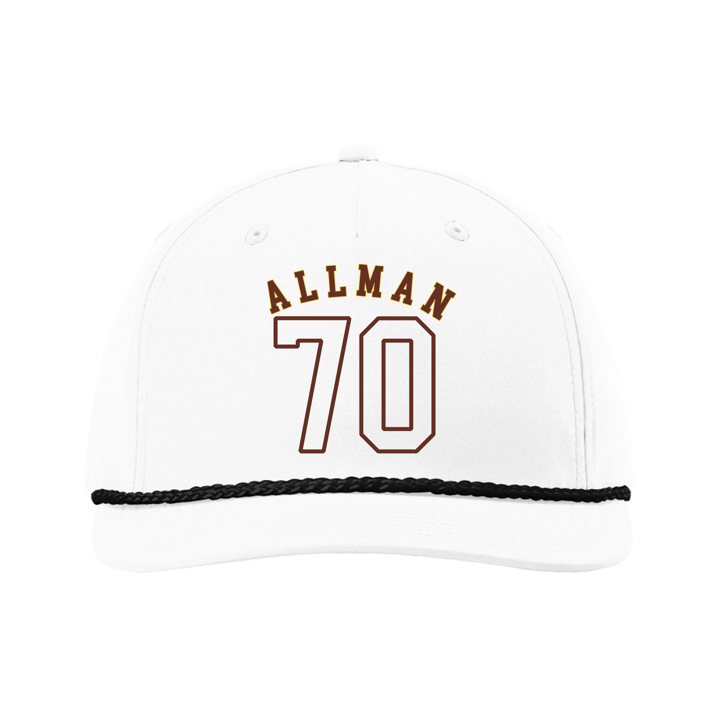 Five-Panel Classic Rope Cap — Shirsey Arch in White