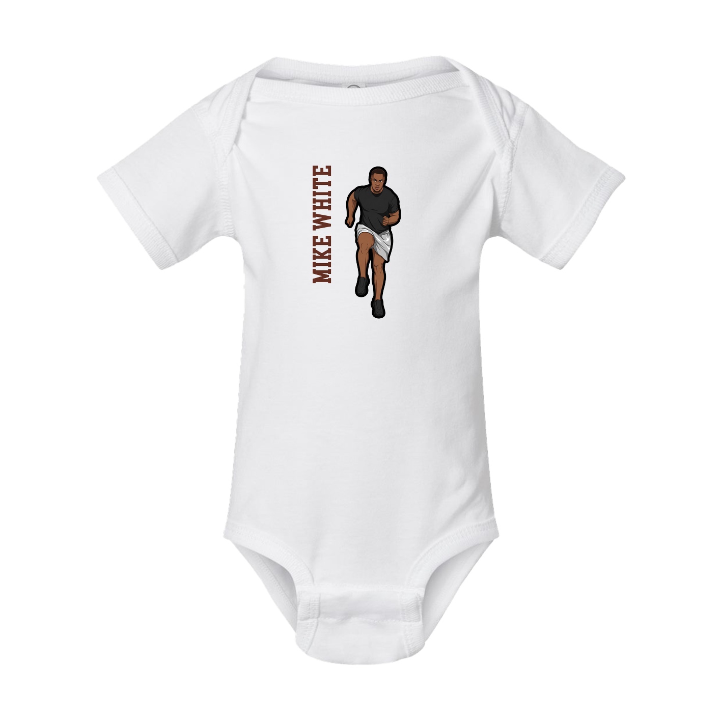 Baby Onesie — Name Vertical in White